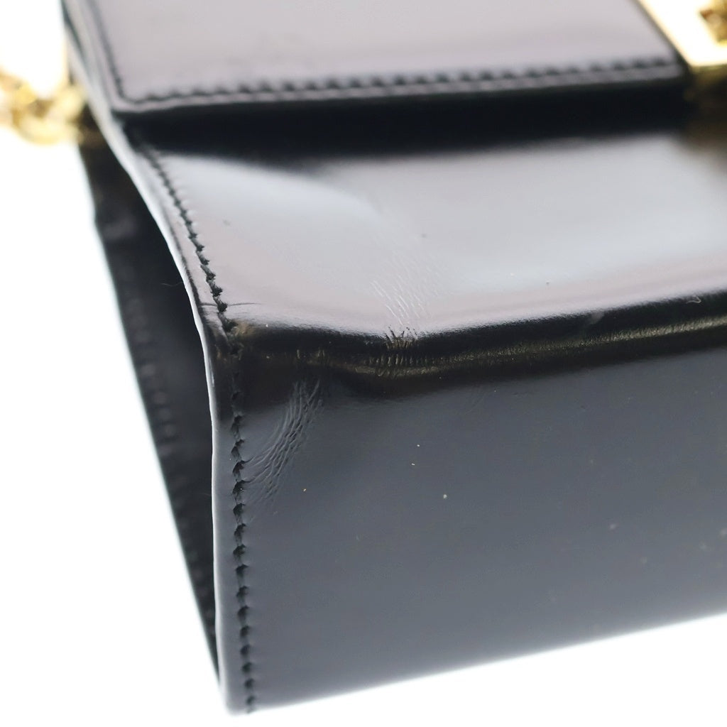 FERRAGAMO(フェラガモ) チェーンショルダーバック ブラック レザー ゴールド金具 レディース