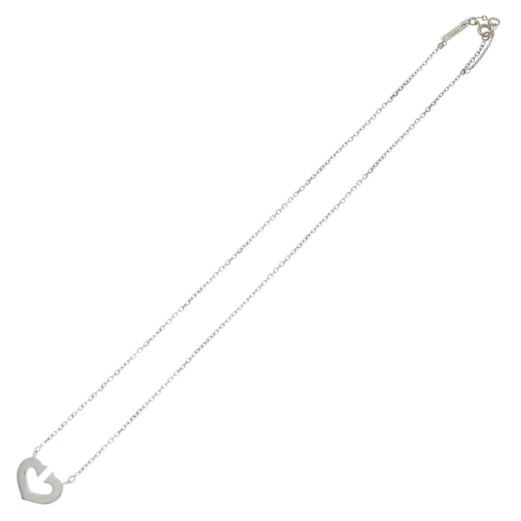 Cartier(カルティエ) Cハート ネックレス ペンダント チェーン ホワイトゴールド Au750WG レディース