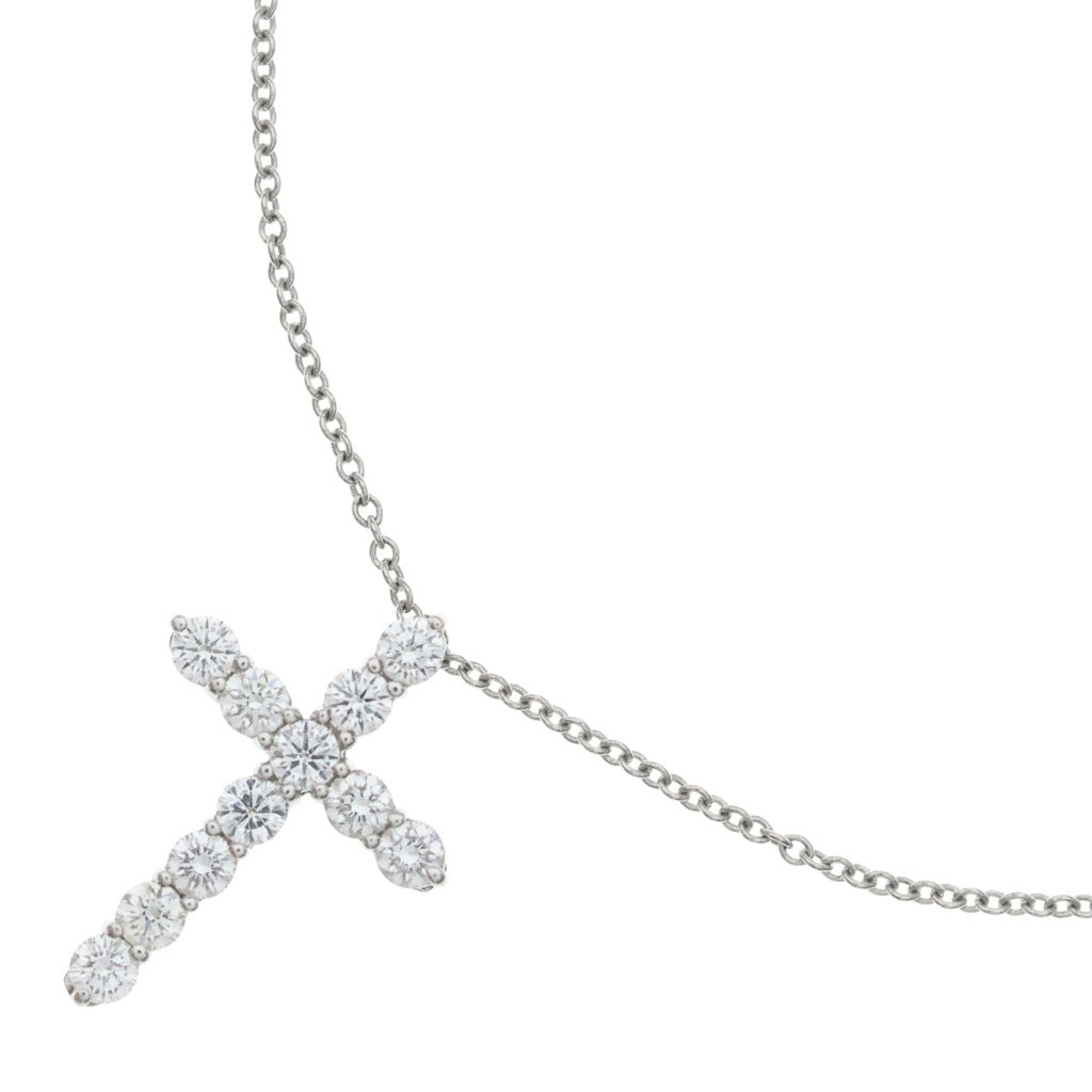 TIFFANY & Co.(ティファニー) クロス ミディアム ダイヤモンド 11PD Pt950 ネックレス ペンダント プラチナ レディース