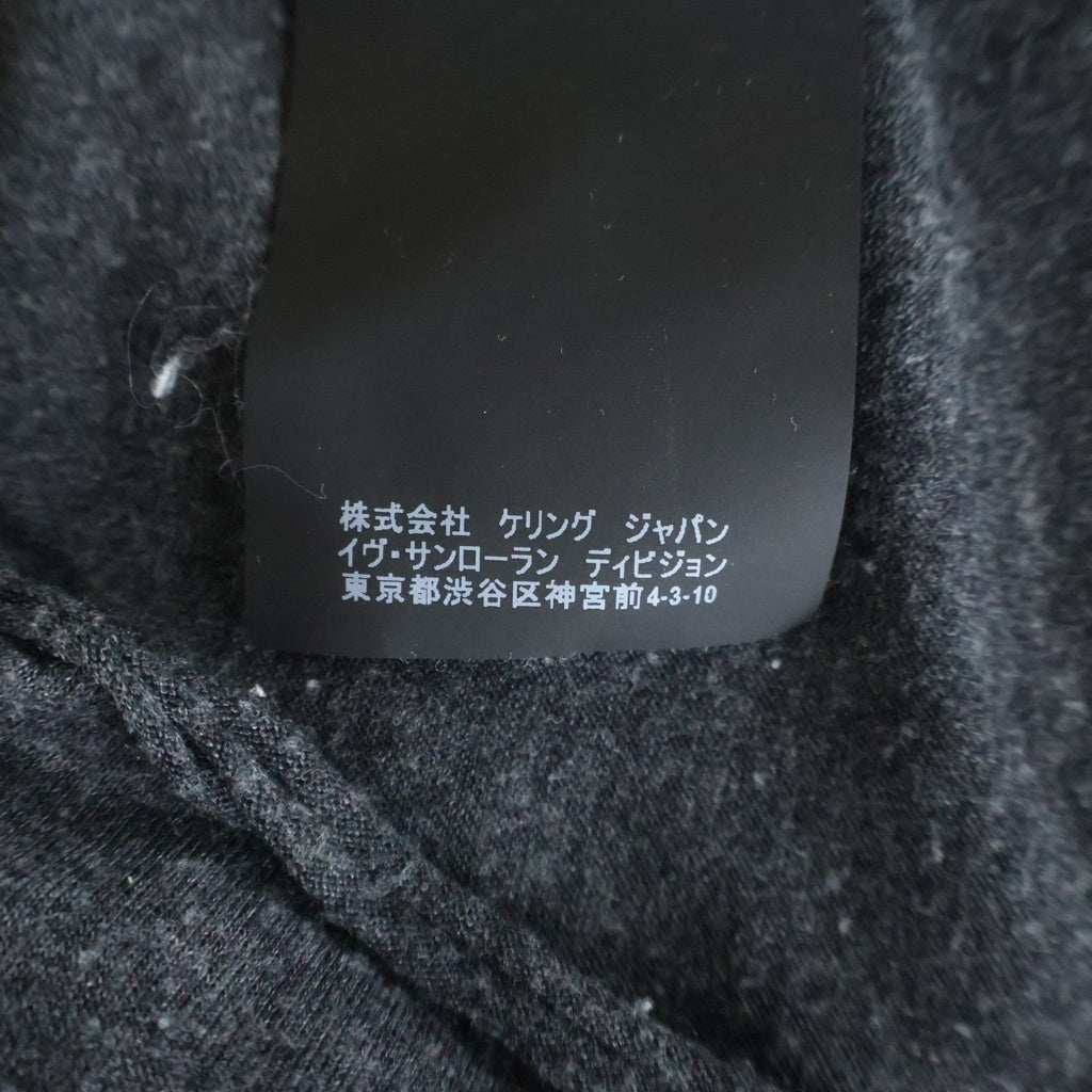 SAINT LAURENT PARIS(サンローランパリ) カレッジロゴプリント コットン×ポリエステル 半袖 Tシャツ カットソー #M グレー 549121 レディース