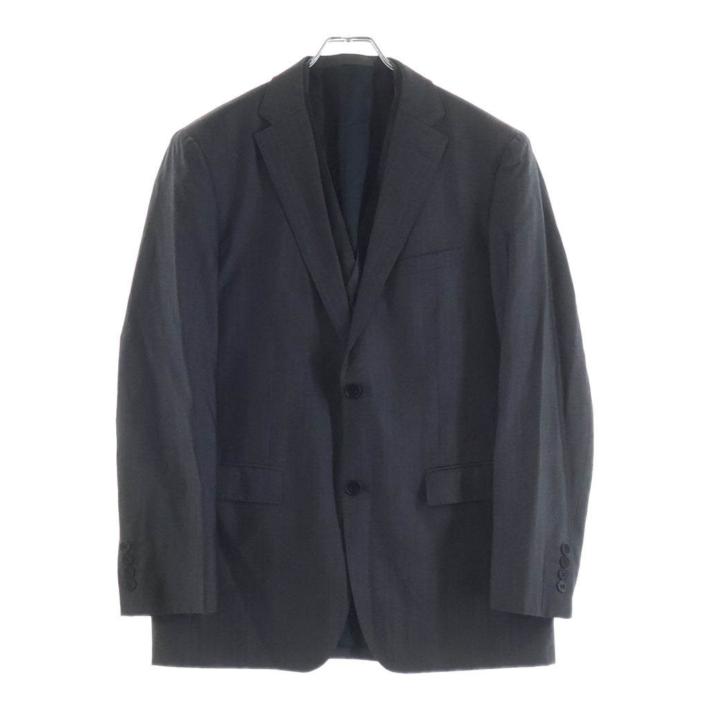 BURBERRY BLACK LABEL(バーバリー ブラックレーベル) ストライプ柄 3ピース セットアップ スーツ 3Bテーラードジャケット スラックス パンツ ベスト グレー BMD36-513-06