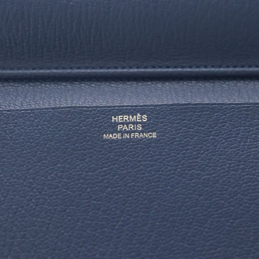 HERMES(エルメス) アジェンダ ヴィジョン2 ブルーアガット シェーブル ミゾール レザー 手帳カバー シルバー金具 ブルー X刻印