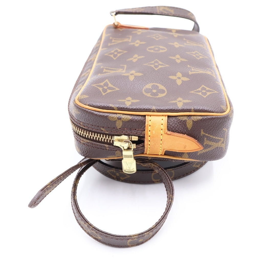 LOUIS VUITTON(ルイヴィトン) モノグラム マルリーバンドリエール ショルダーバッグ ミニバッグ ブラウン レザー×PVC M51828 ゴールド金具 レディース
