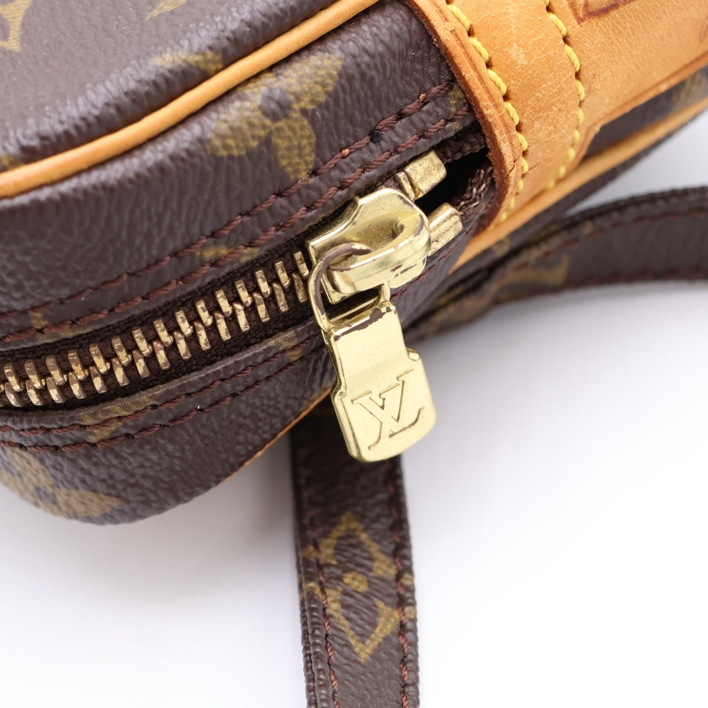 LOUIS VUITTON(ルイヴィトン) モノグラム マルリーバンドリエール ショルダーバッグ ミニバッグ ブラウン レザー×PVC M51828 ゴールド金具 レディース