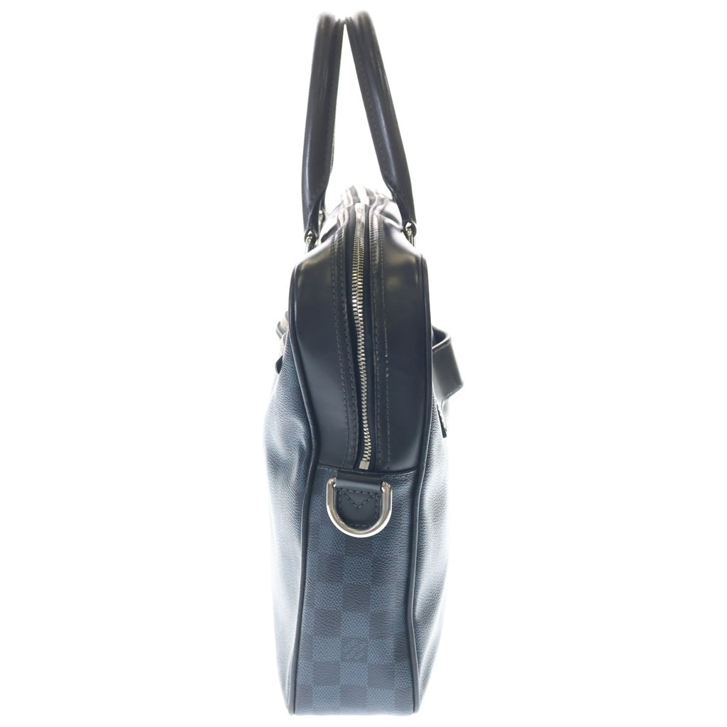 LOUIS VUITTON(ルイヴィトン) ダミエ グラフィット ビジネスバッグ ハンドバッグ ショルダーバッグ ネイビー ブラック PVC レザー N41123 シルバー金具 レディース