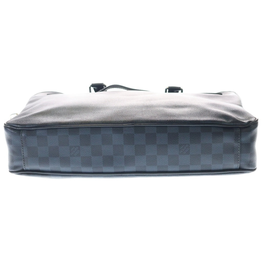 LOUIS VUITTON(ルイヴィトン) ダミエ グラフィット ビジネスバッグ ハンドバッグ ショルダーバッグ ネイビー ブラック PVC レザー N41123 シルバー金具 レディース
