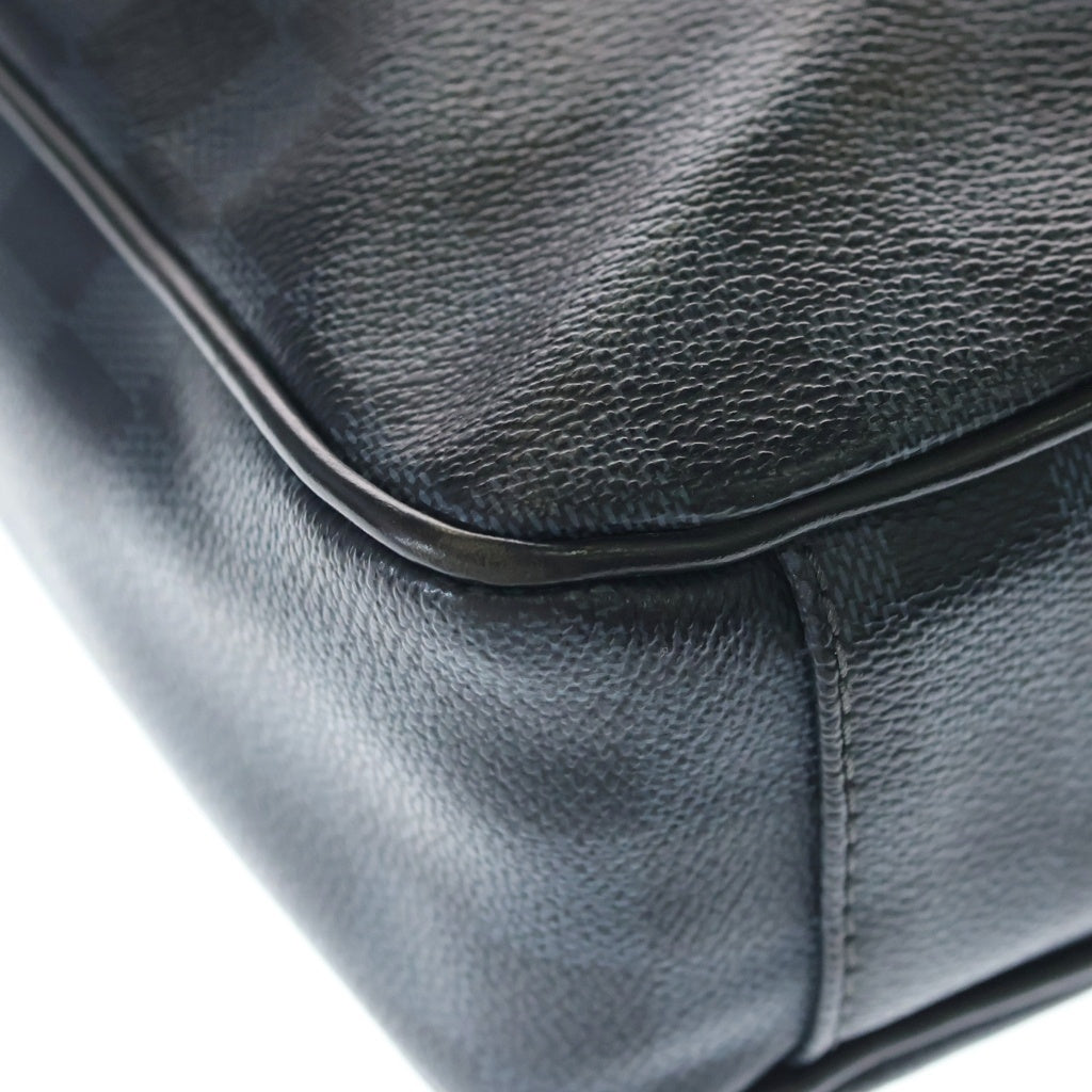 LOUIS VUITTON(ルイヴィトン) ダミエ グラフィット ビジネスバッグ ハンドバッグ ショルダーバッグ ネイビー ブラック PVC レザー N41123 シルバー金具 レディース