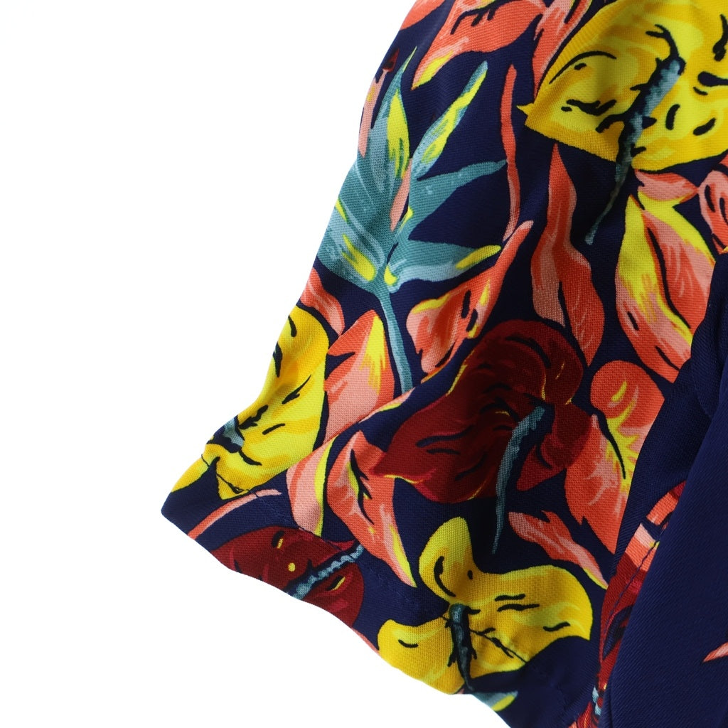LOUIS VUITTON(ルイヴィトン) 18SS ネオンロゴ レーヨン アロハ ハワイアン 半袖シャツ ネイビー HES96WGFN