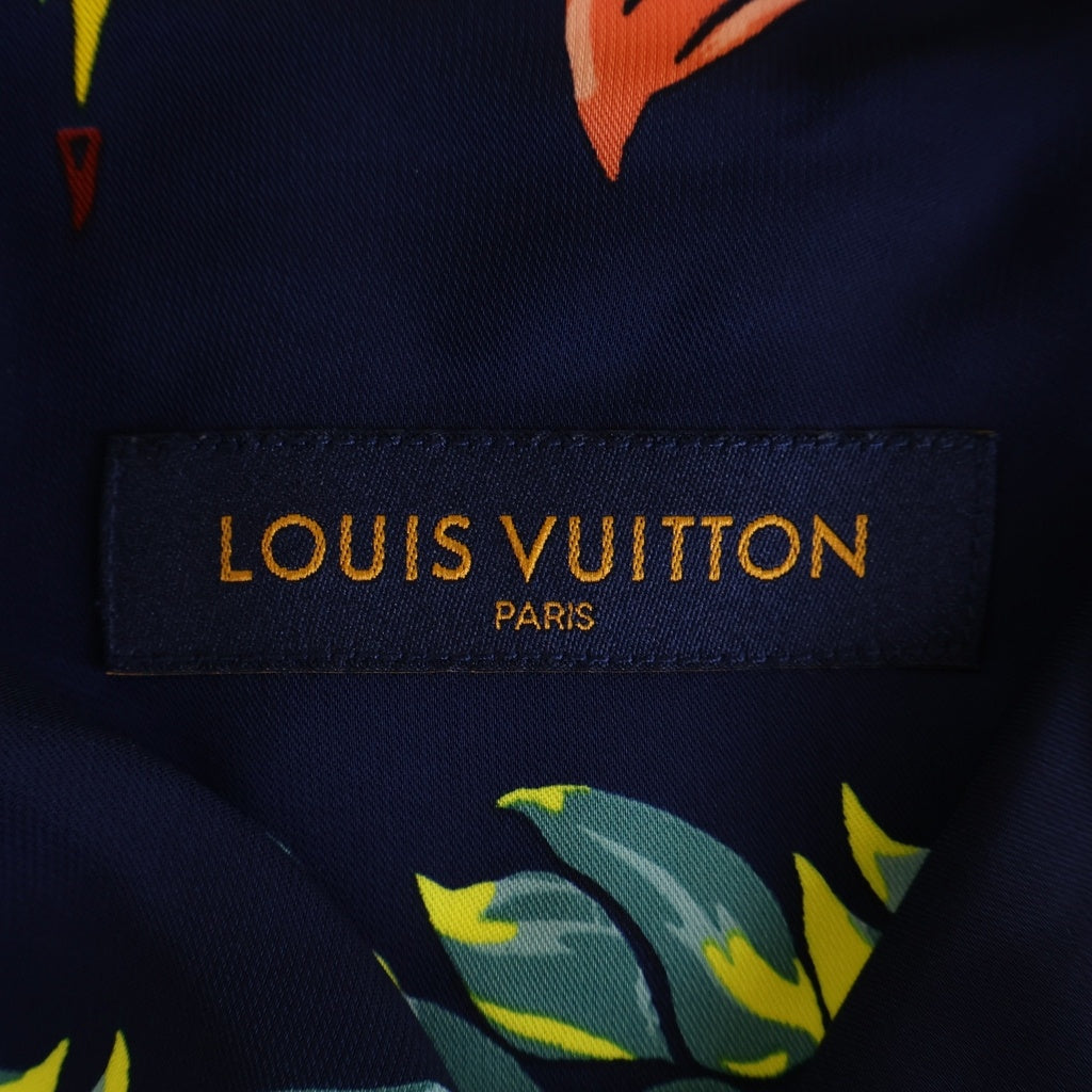 LOUIS VUITTON(ルイヴィトン) 18SS ネオンロゴ レーヨン アロハ ハワイアン 半袖シャツ ネイビー HES96WGFN
