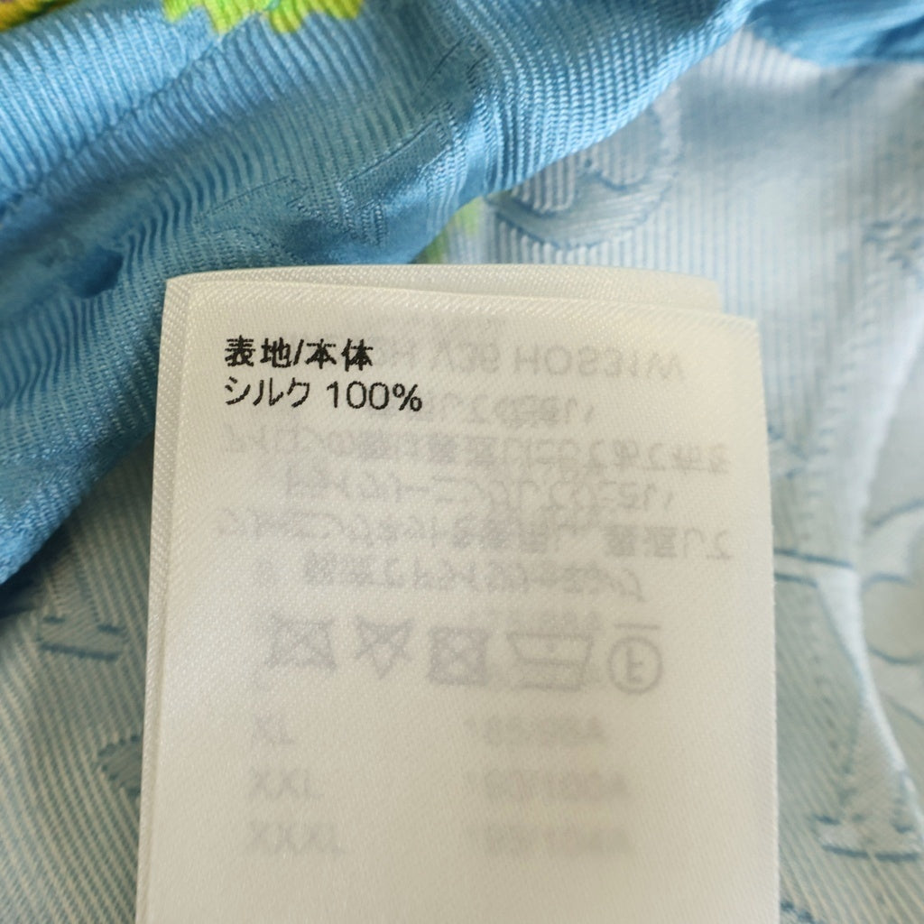 LOUIS VUITTON(ルイヴィトン) 23AW×YK 草間彌生 モノグラムフェイス ジャガード 総柄プリント シルク ショートスリーブ 半袖 シャツ ライトブルー RM232H V36 HOS31W
