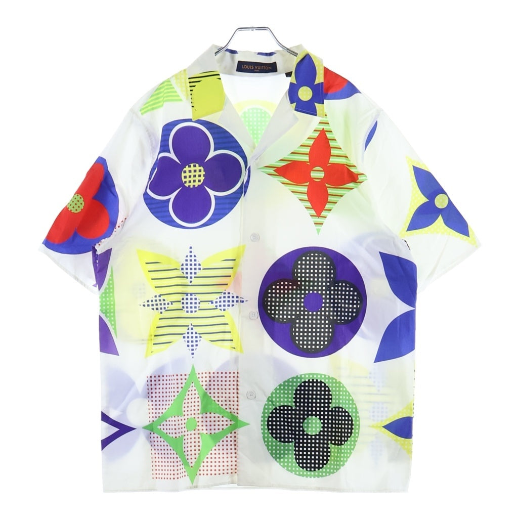 LOUIS VUITTON(ルイヴィトン) モノグラムマルチカラー ハワイアンフィットシャツ ホワイト×マルチカラー #L HJS04W