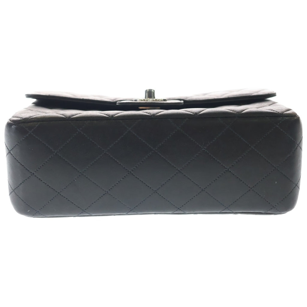 CHANEL(シャネル) ダブルフェイス マトラッセ22 WフラップWチェーンショルダーバッグ ブラック ラムスキン シルバー金具 レディース