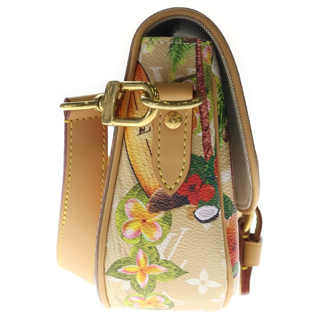 LOUIS VUITTON(ルイヴィトン) モノグラム サーフィン モンスリ メッセンジャー PM ショルダーバッグ ベージュ レザー×PVC M24986 ゴールド金具 レディース