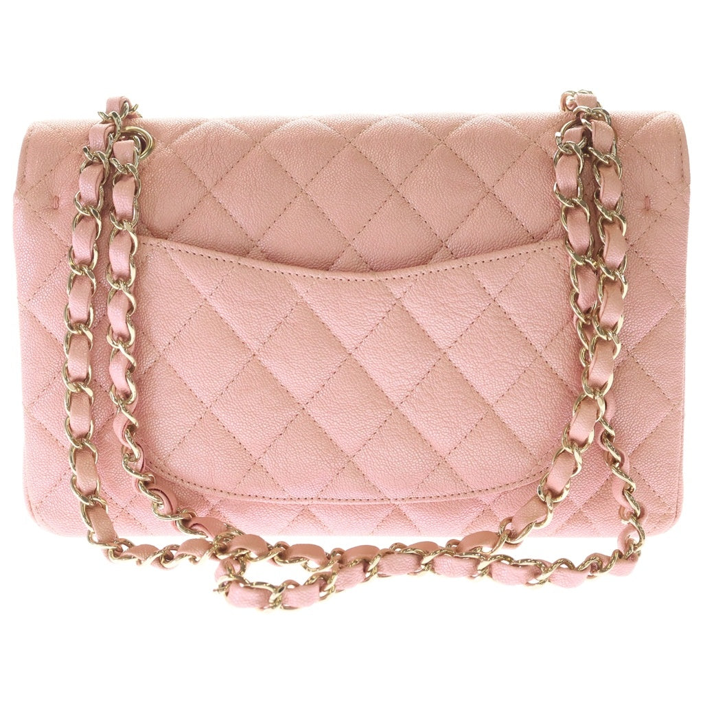 CHANEL(シャネル) マトラッセ23 Wフラップ Wチェーンショルダーバッグ インデセントピンク キャビアスキン A01113 ゴールド金具 レディース