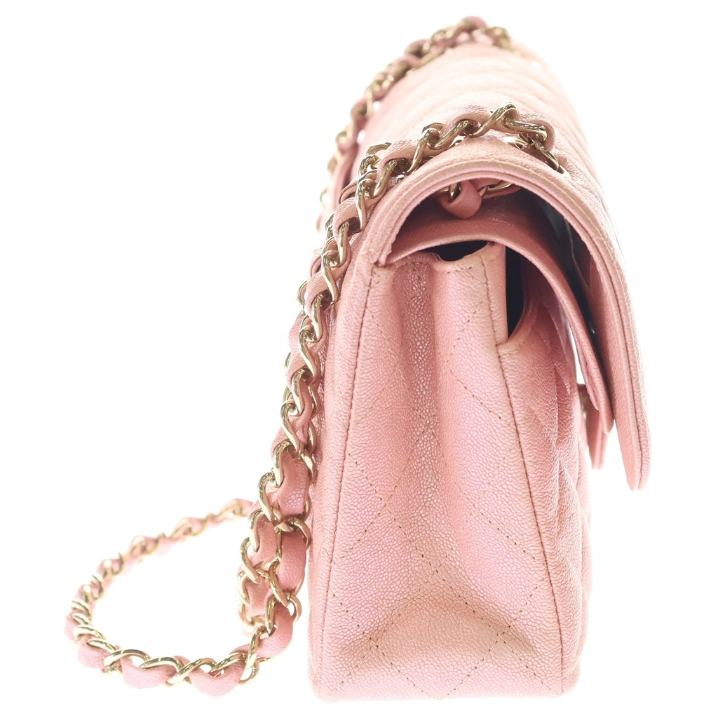 CHANEL(シャネル) マトラッセ23 Wフラップ Wチェーンショルダーバッグ インデセントピンク キャビアスキン A01113 ゴールド金具 レディース