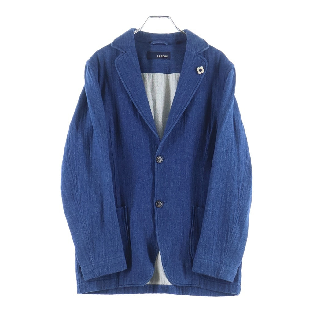 LARDINI(ラルディーニ) 3ボタン コットン デニム シングルテーラードジャケット イージージャケット #XS ブルー JK. 836