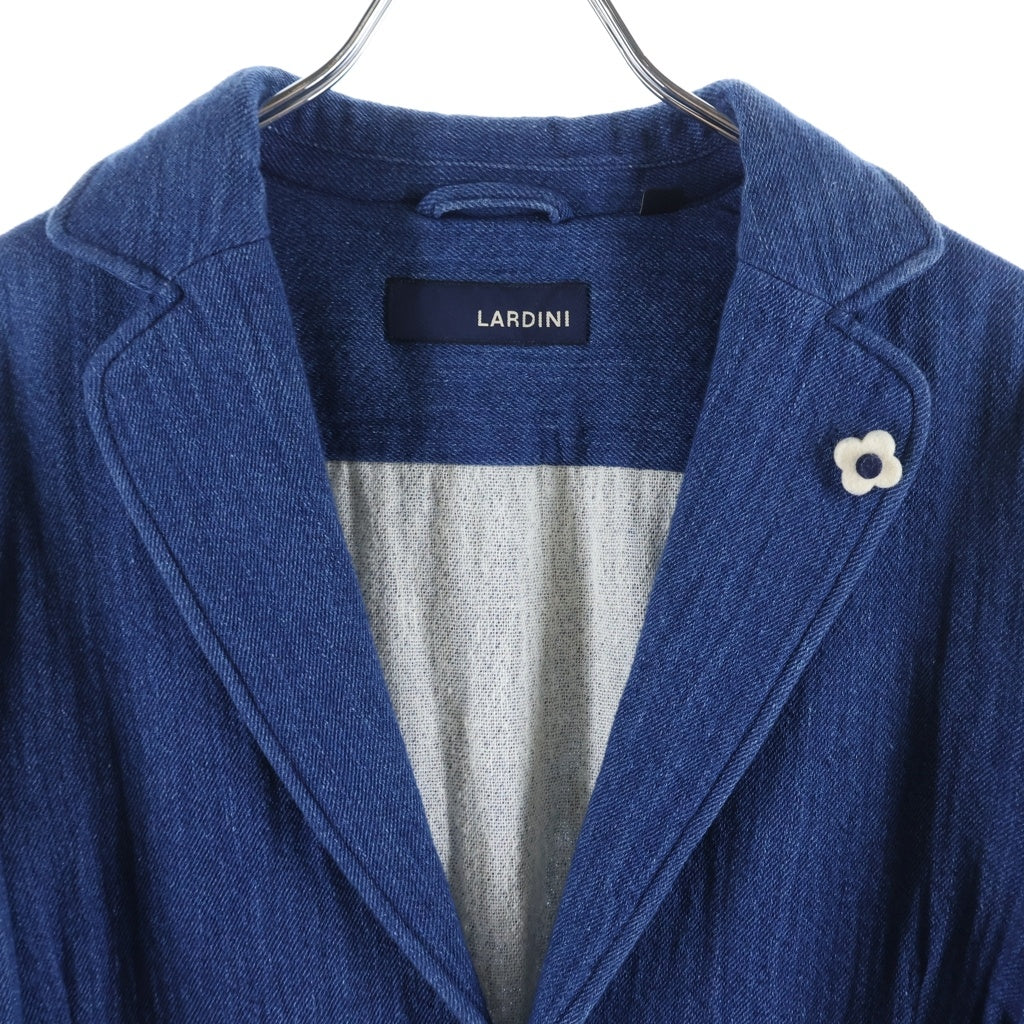 LARDINI(ラルディーニ) 3ボタン コットン デニム シングルテーラードジャケット イージージャケット #XS ブルー JK. 836