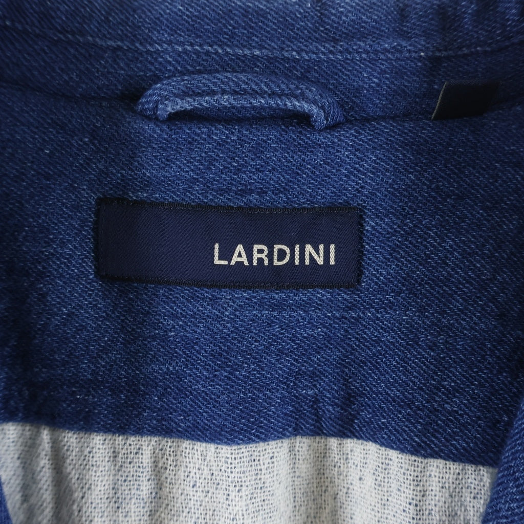 LARDINI(ラルディーニ) 3ボタン コットン デニム シングルテーラードジャケット イージージャケット #XS ブルー JK. 836