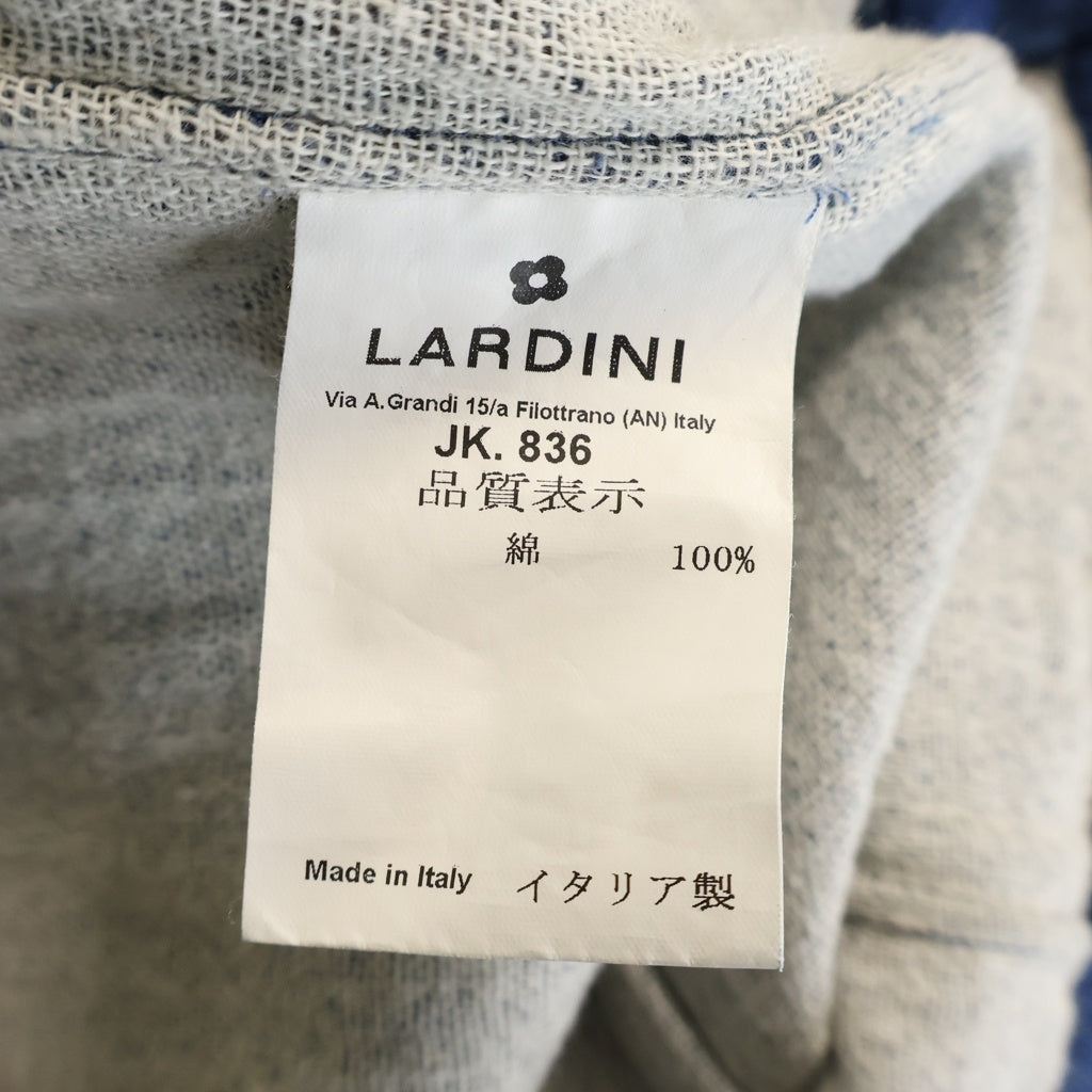 LARDINI(ラルディーニ) 3ボタン コットン デニム シングルテーラードジャケット イージージャケット #XS ブルー JK. 836