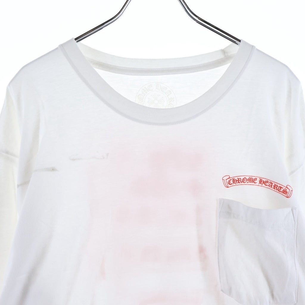 CHROME HEARTS(クロムハーツ) AOYAMA 青山 ロングスリーブ Tシャツ 長袖 ロゴ プリント ホワイト/レッド