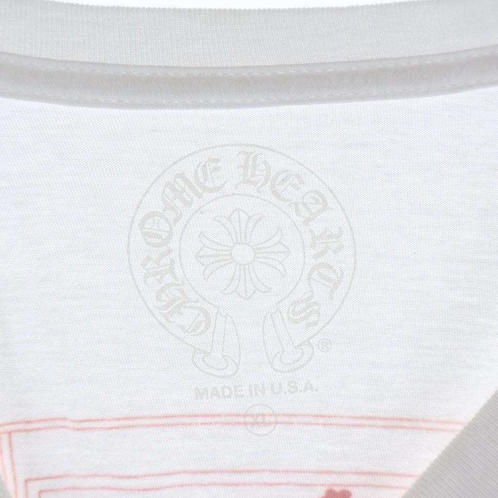 CHROME HEARTS(クロムハーツ) AOYAMA 青山 ロングスリーブ Tシャツ 長袖 ロゴ プリント ホワイト/レッド