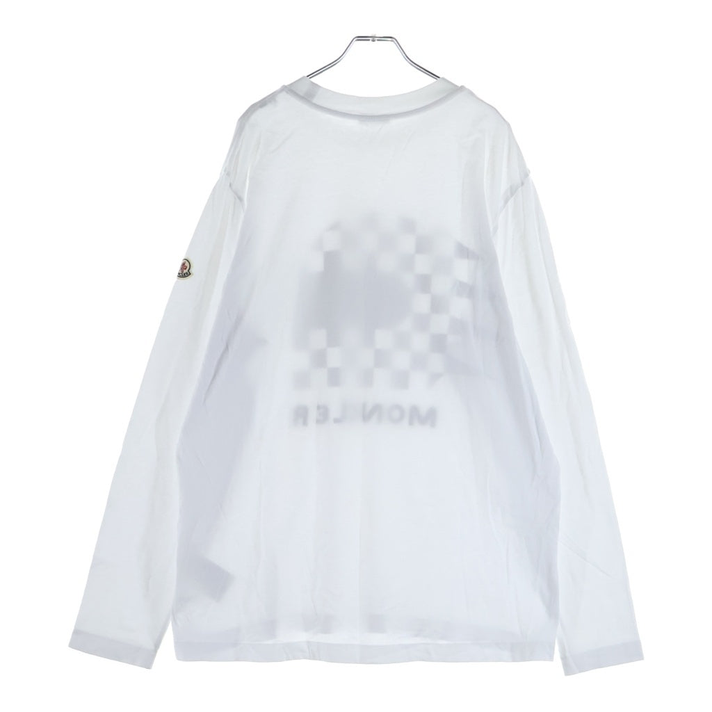 MONCLER(モンクレール) ロングTシャツ ロゴ プリント 長袖 ホワイト/ブラック