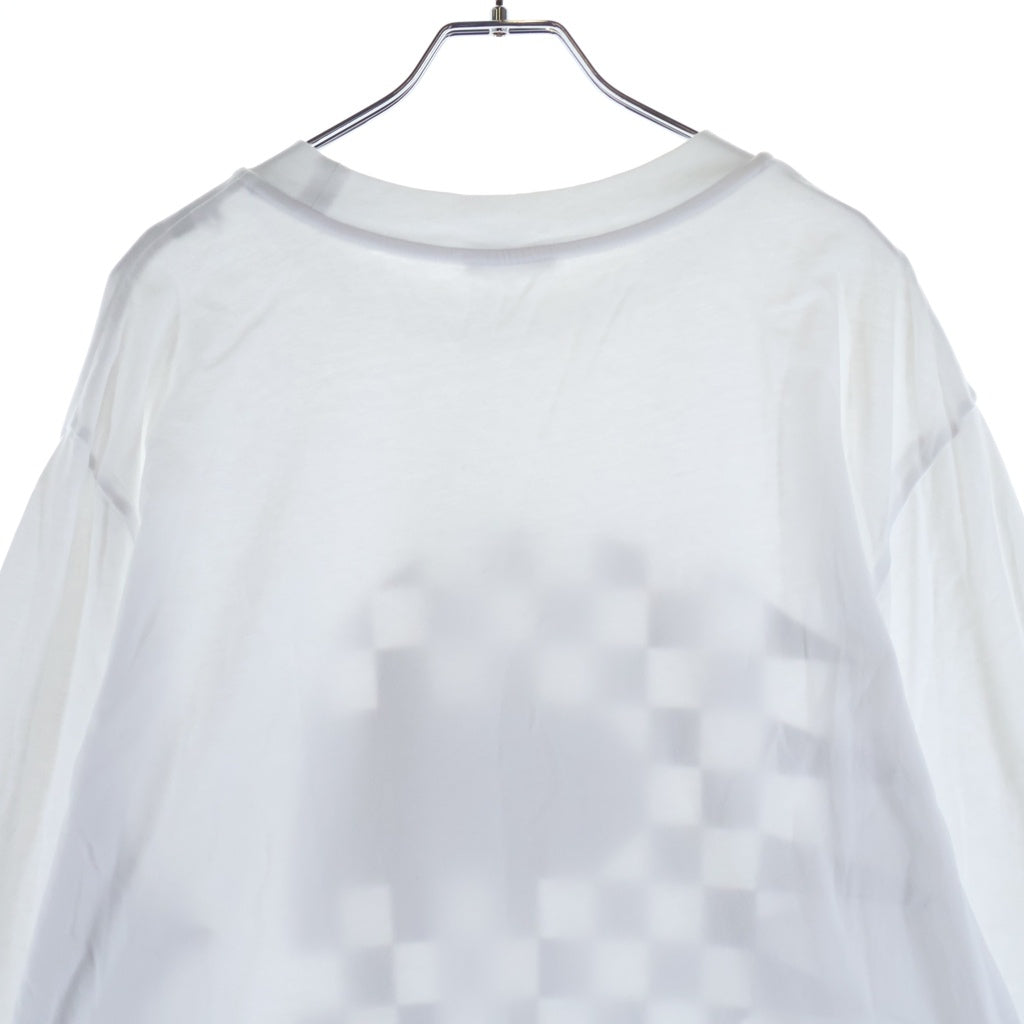 MONCLER(モンクレール) ロングTシャツ ロゴ プリント 長袖 ホワイト/ブラック