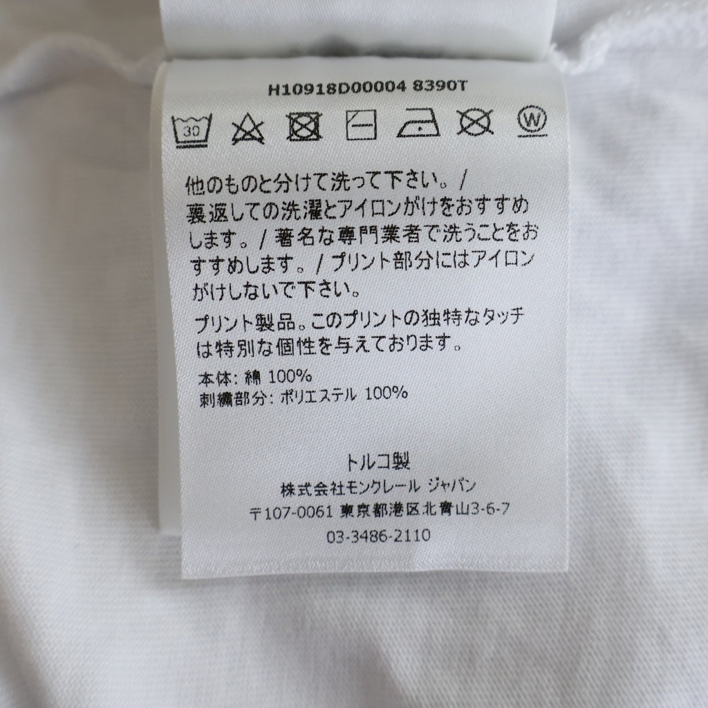 MONCLER(モンクレール) ロングTシャツ ロゴ プリント 長袖 ホワイト/ブラック