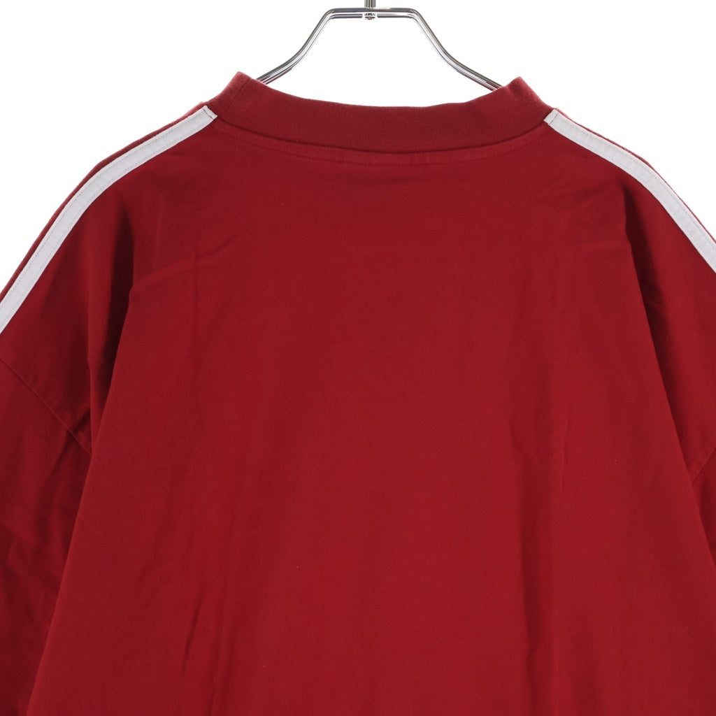 BALENCIAGA(バレンシアガ) 23SS ×adidas アディダス フロントロゴ クルーネック半袖Tシャツ カットソー レッド 739101 TNVA6