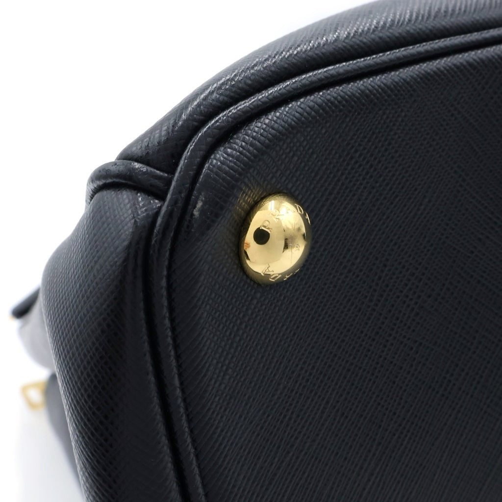 PRADA(プラダ) ガレリアラージ 2WAYショルダーバッグ ハンドバッグ サフィアーノレザー ブラック 1BA786 レディース
