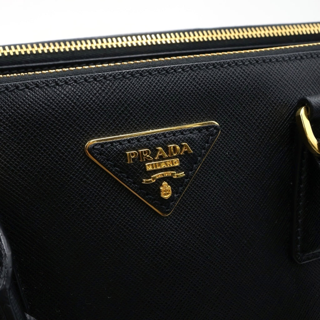PRADA(プラダ) ガレリアラージ 2WAYショルダーバッグ ハンドバッグ サフィアーノレザー ブラック 1BA786 レディース
