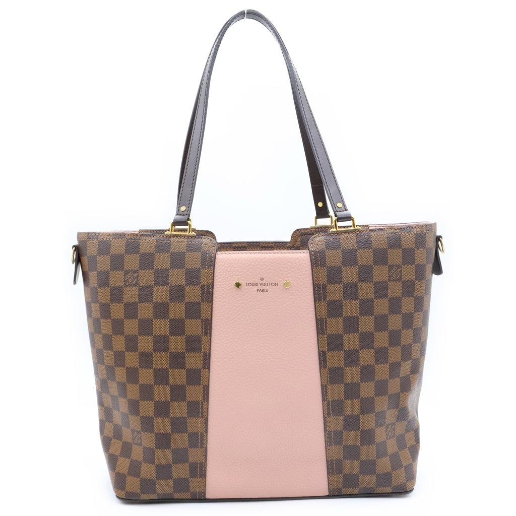 LOUIS VUITTON(ルイヴィトン) ダミエ ジャージー マグノリア トート ショルダーバッグ PVC レザー ブラウン/ピンク N44041 レディース