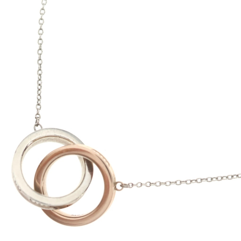 TIFFANY & Co.(ティファニー) 1837 インターロッキング サークル ペンダント ネックレス Ag925 メタル シルバー×ピンクゴールド レディース