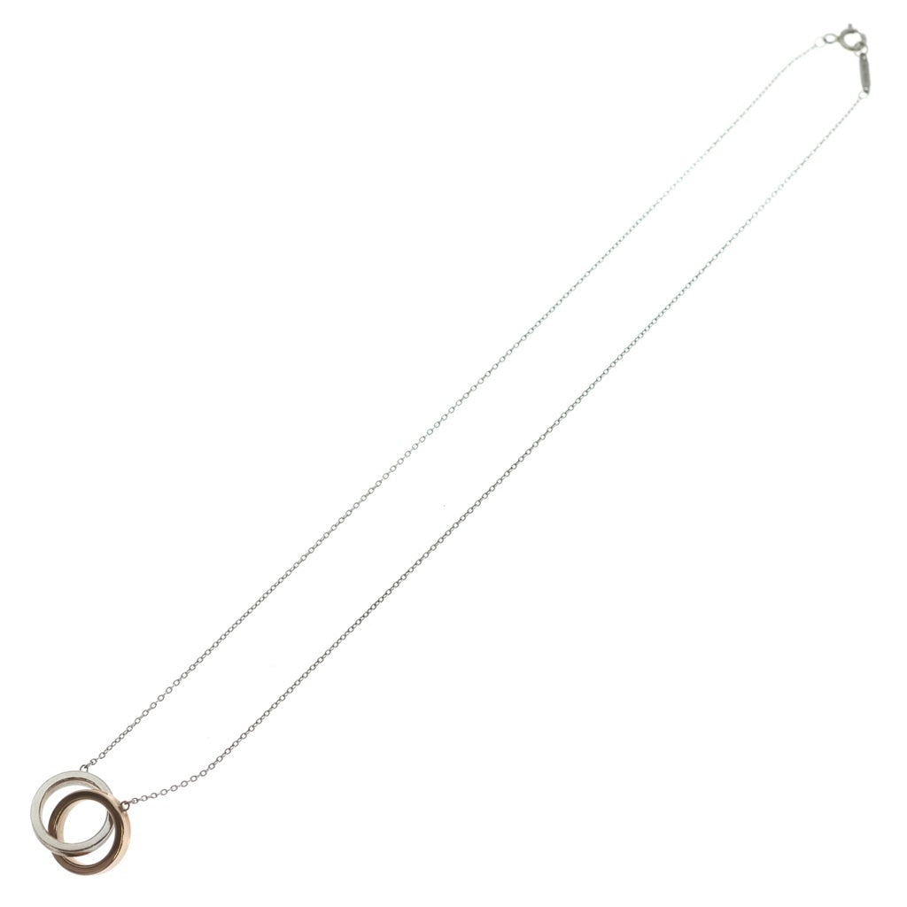 TIFFANY & Co.(ティファニー) 1837 インターロッキング サークル ペンダント ネックレス Ag925 メタル シルバー×ピンクゴールド レディース