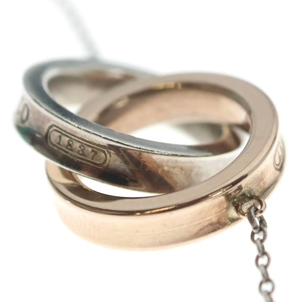 TIFFANY & Co.(ティファニー) 1837 インターロッキング サークル ペンダント ネックレス Ag925 メタル シルバー×ピンクゴールド レディース