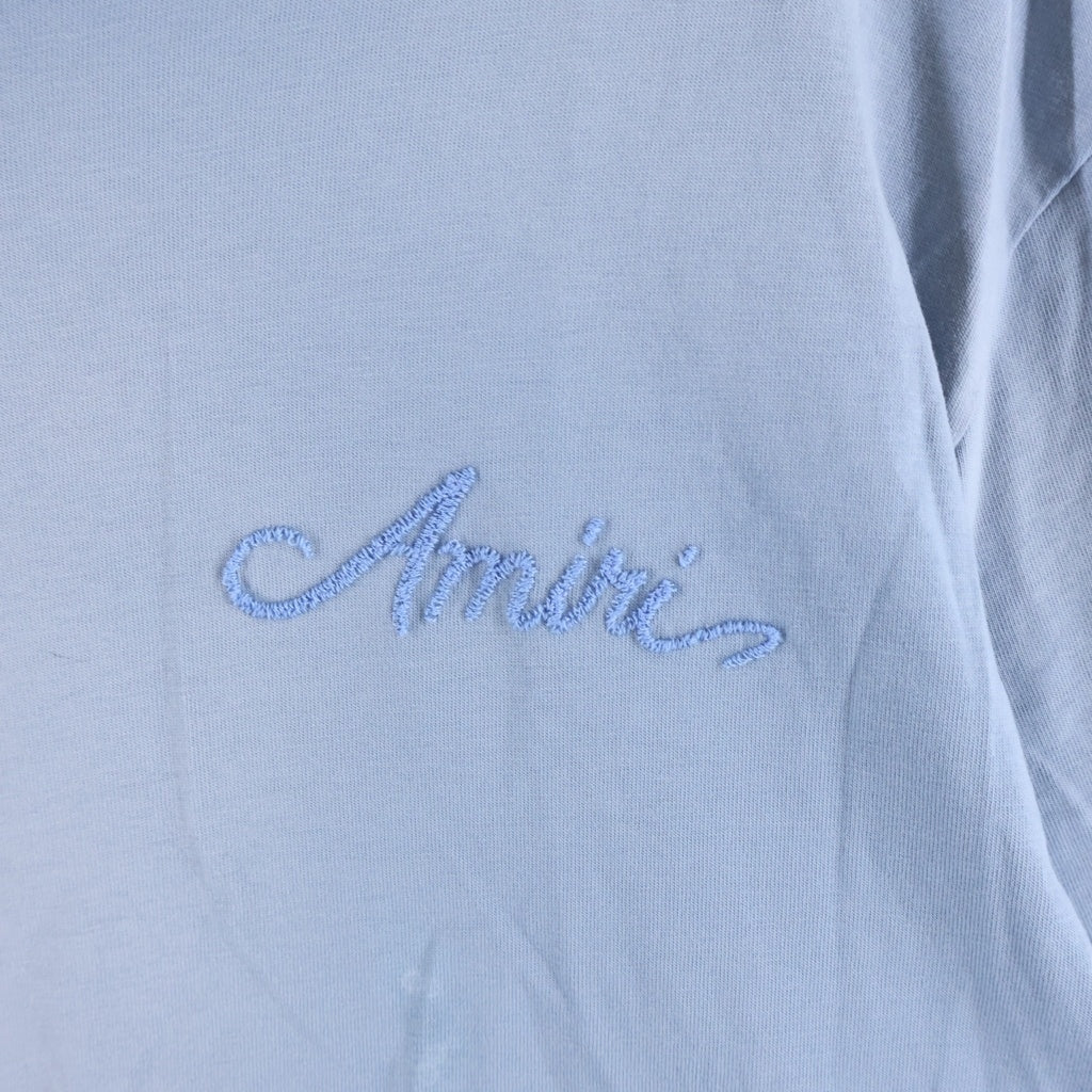 AMIRI(アミリ) Bandana Bleach Patch T-Shirt バンダナ ロゴ刺繍 半袖Tシャツ カットソー ライトブルー AMJYTE1197 レディース
