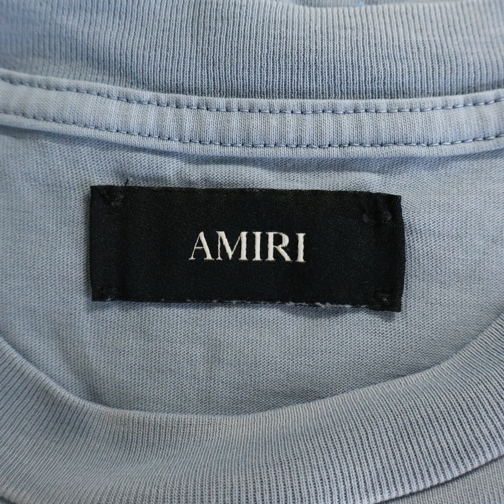 AMIRI(アミリ) Bandana Bleach Patch T-Shirt バンダナ ロゴ刺繍 半袖Tシャツ カットソー ライトブルー AMJYTE1197 レディース