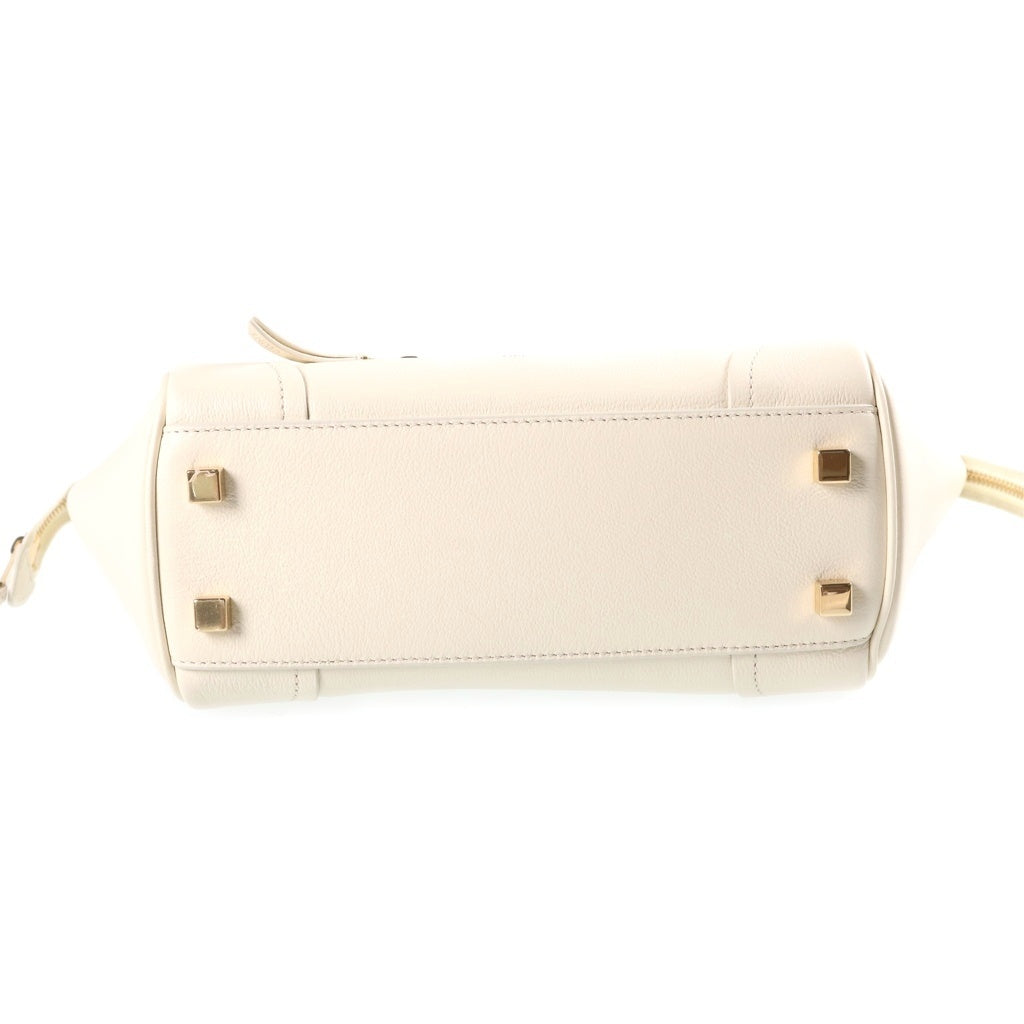 CELINE(セリーヌ) リトル ラゲージ 2WAYハンドバッグ ショルダーバッグ アイボリー ホワイト グレインドカーフスキン F-CL-1246 ゴールド金具 レディース