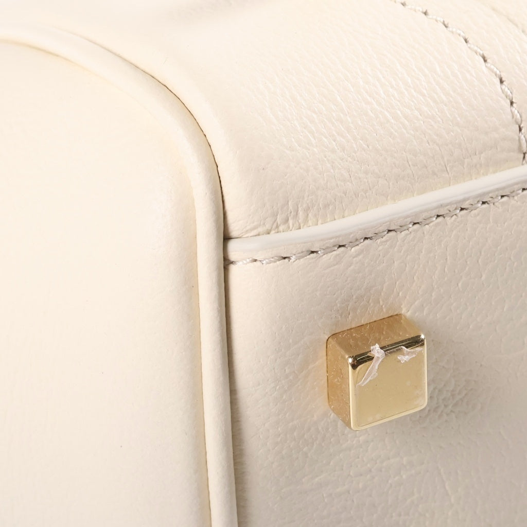 CELINE(セリーヌ) リトル ラゲージ 2WAYハンドバッグ ショルダーバッグ アイボリー ホワイト グレインドカーフスキン F-CL-1246 ゴールド金具 レディース