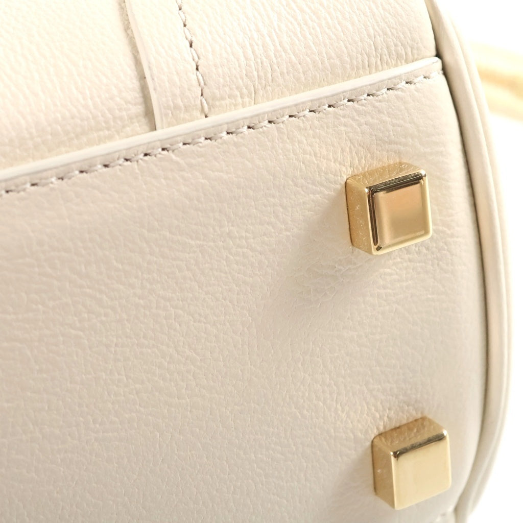 CELINE(セリーヌ) リトル ラゲージ 2WAYハンドバッグ ショルダーバッグ アイボリー ホワイト グレインドカーフスキン F-CL-1246 ゴールド金具 レディース