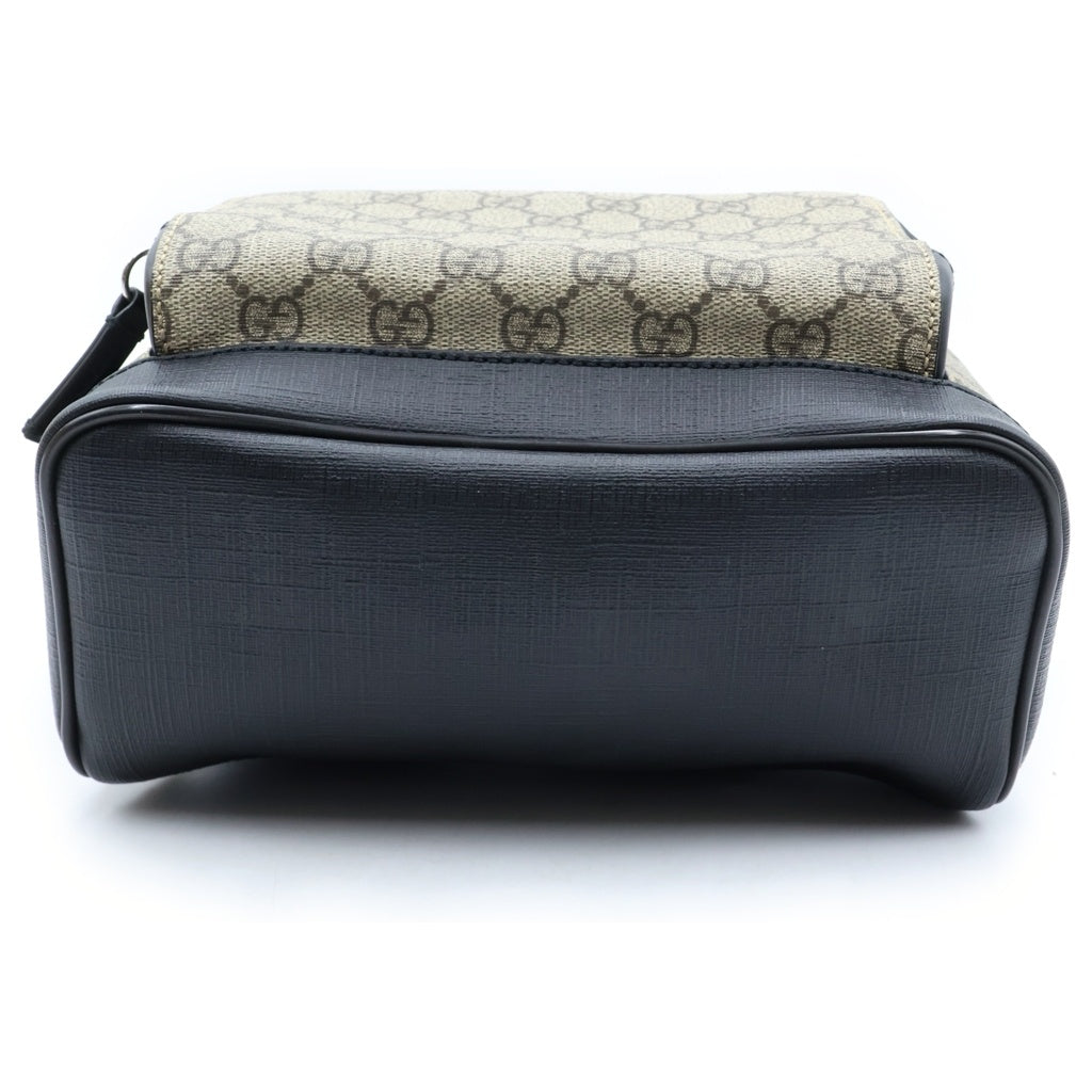 GUCCI(グッチ) GGスプリーム バックパック リュックサック ブラック×ベージュ レザー×PVC 429020 ブラック金具 レディース