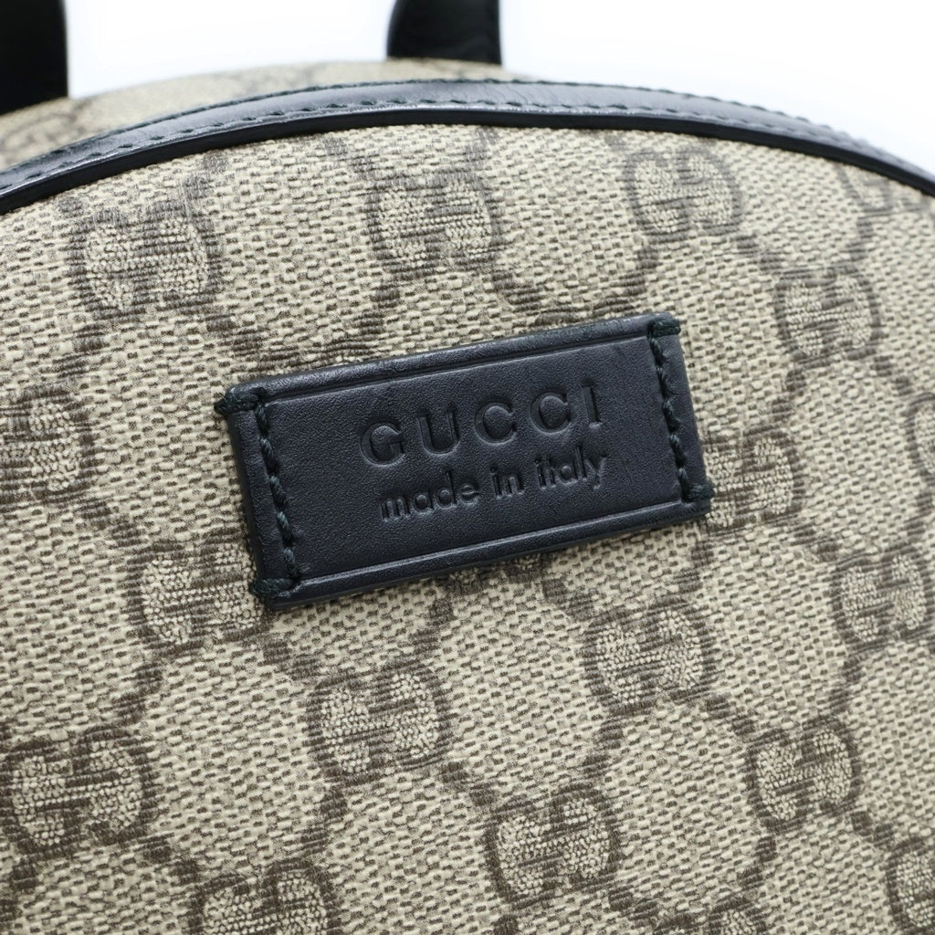 GUCCI(グッチ) GGスプリーム バックパック リュックサック ブラック×ベージュ レザー×PVC 429020 ブラック金具 レディース