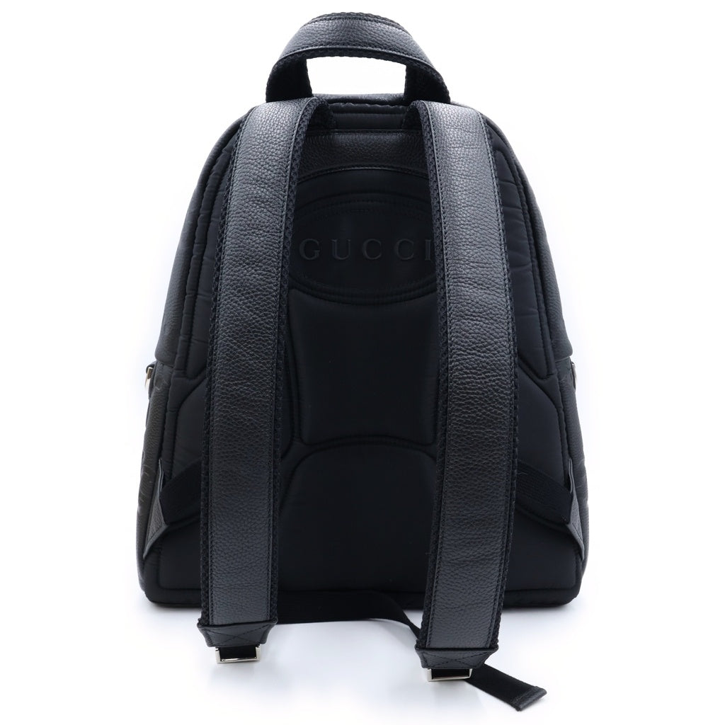 GUCCI(グッチ) ジャンボGG バックパック リュックサック ブラック レザー W35 819065 シルバー金具 レディース