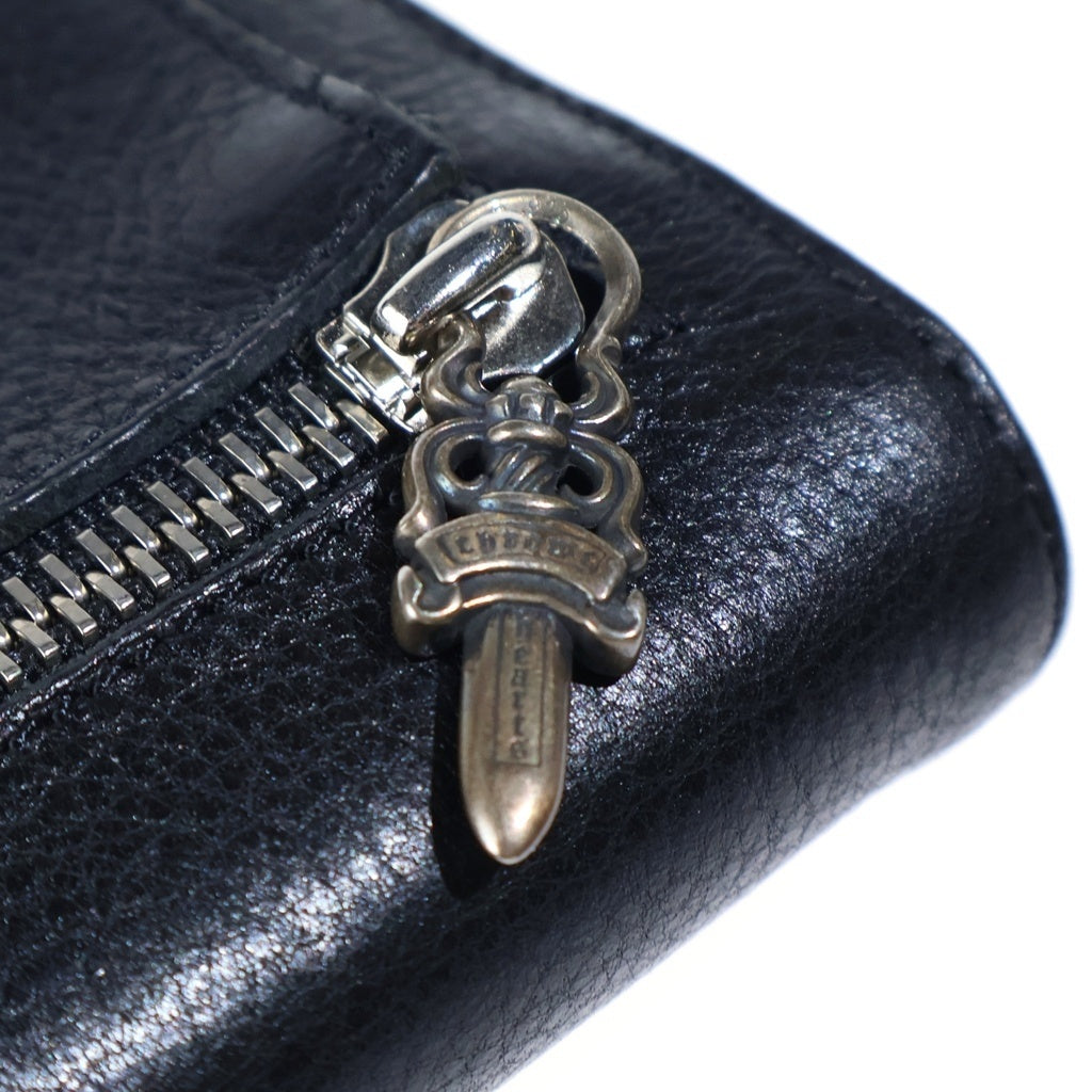 CHROME HEARTS(クロムハーツ) WAVE MINI ウェーブミニ レザーウォレット 財布 ブラックBCA373