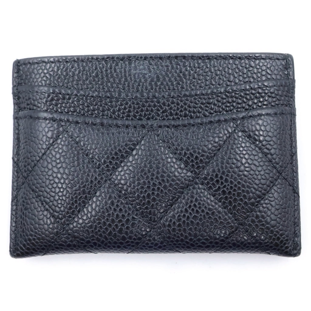 CHANEL(シャネル) マトラッセ クラシック カードケース 名刺入れ ブラック キャビアスキン AP0213 ゴールド金具 レディース