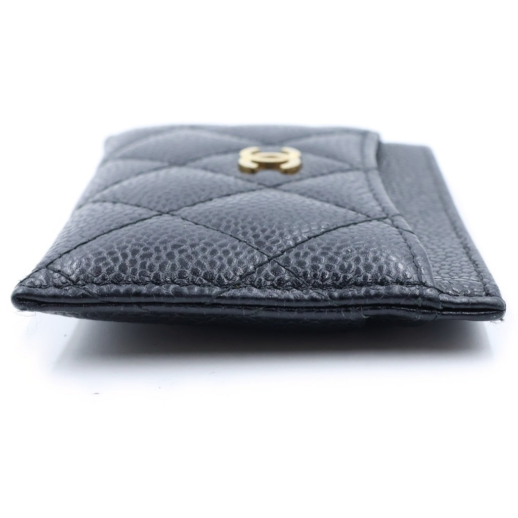 CHANEL(シャネル) マトラッセ クラシック カードケース 名刺入れ ブラック キャビアスキン AP0213 ゴールド金具 レディース