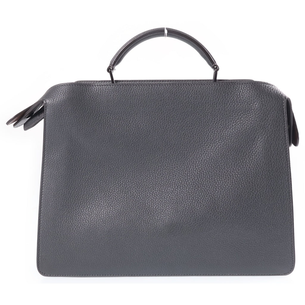 FENDI(フェンディ) ピーカブー アイシーユーミディアム 2WAYハンドバッグ ショルダーバッグ グレー レザー 7VA529 ブラック金具 レディース