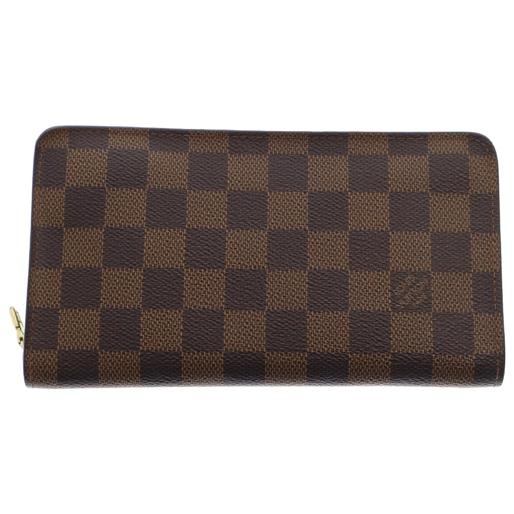 LOUIS VUITTON(ルイヴィトン) ダミエ ポルトモネジップ ラウンド長財布 ブラウン PVCレザー N61728