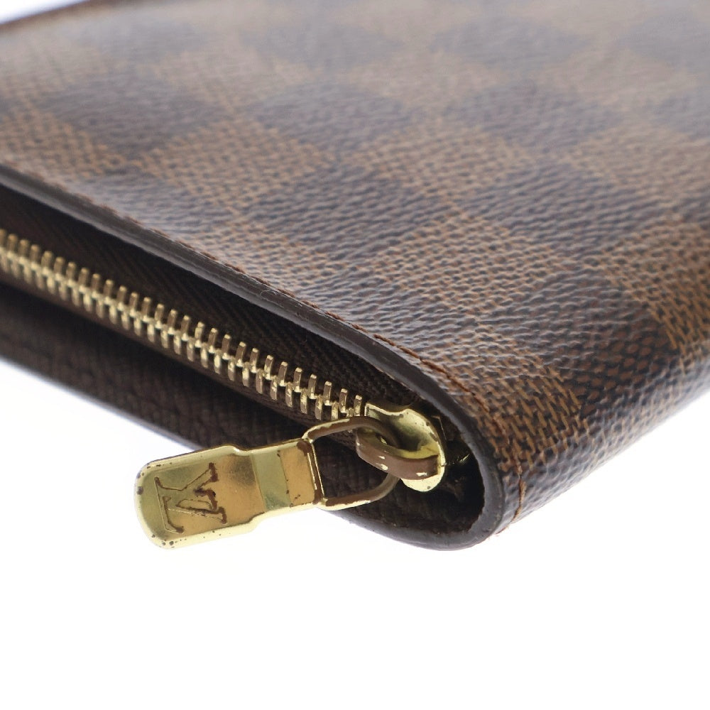 LOUIS VUITTON(ルイヴィトン) ダミエ ポルトモネジップ ラウンド長財布 ブラウン PVCレザー N61728