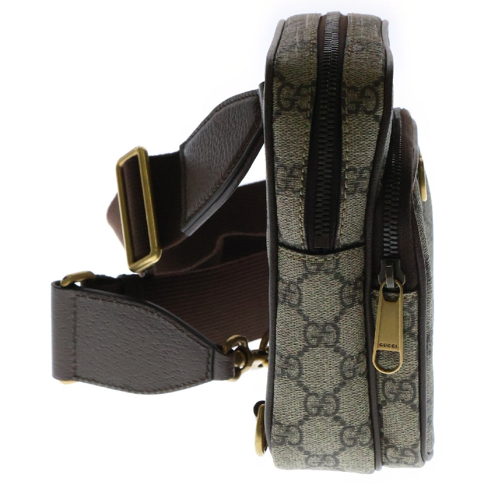 GUCCI(グッチ) GGスプリーム シェリーライン ショルダーバッグ ブラウン PVCレザー ポシェットバッグ 752565